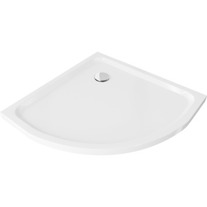 Sprchová vanička MEXEN SLIM polokruhová, bílá, 80 x 80 cm + Sifon