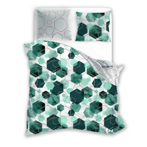 Faro Bavlněné povlečení MILAGRO VERDE 009 220x200 cm + 2x 70x80 cm zelené/bílé