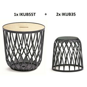 Prosperplast Sada univerzálních košů QUBO 2+1 antracit