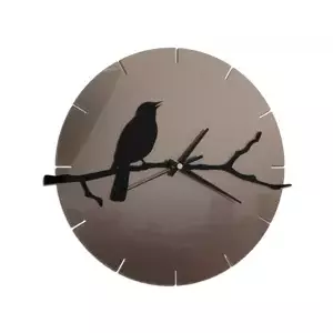 ModernClock Nástěnné hodiny Bird šedo-černé