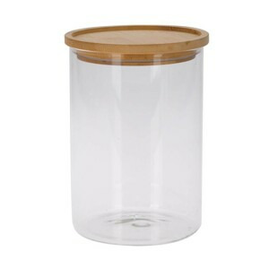Excellent Houseware Skleněná nádoba s bambusovým víkem 1700 ml