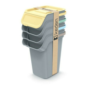 Prosperplast Sada 4 odpadkových košů KADDI s filtrem 4 x 25 L světle šedá