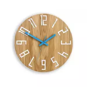 ModernClock Nástěnné hodiny Slim hnědé