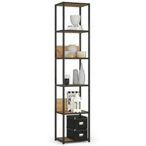 Ak furniture Regál LOFT 40 cm černý/řemeslný dub