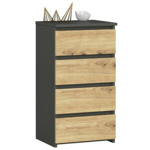 Ak furniture Komoda CL4 40 cm grafitově šedá/dub artisan