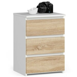 Ak furniture Komoda CL3 40 cm bílá/dub sonoma