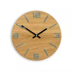 ModernClock Nástěnné hodiny Arabic Wood hnědo-šedé