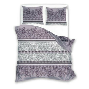 Faro Bavlněné saténové povlečení PURE SATEEN 220x200 cm + 2x 70x80 cm fialovo-šedé