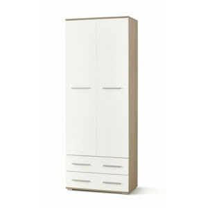 HALMAR Skříň Lima2 dub sonoma/bílá lesklá