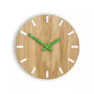 ModernClock Nástěnné hodiny Simple Oak hnědo-zelené