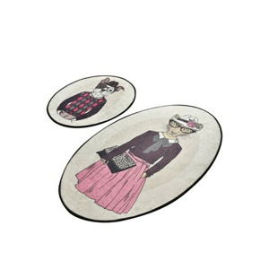 L'essentiel Sada 2 kusů koupelnových předložek Dude vícebarevná