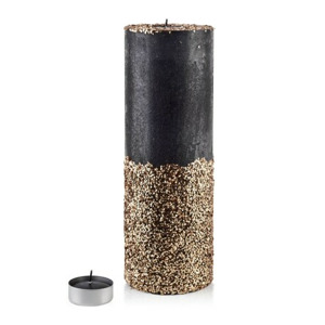 Mondex Vysoký moderní svícen Diament 36 cm černo-zlatý