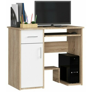 Ak furniture Volně stojící psací stůl Jay 90 cm dub sonoma/bílý