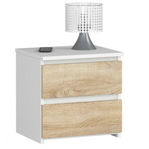 Ak furniture Noční stolek CL2 40 cm bílý/dub sonoma