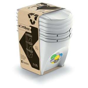 Prosperplast Sada 3 odpadkových košů Soorti 3 x 25 L popelavě šedá