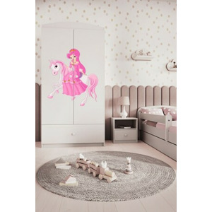 Kocot kids Dětská skříň Babydreams 90 cm princezna na koni bílá