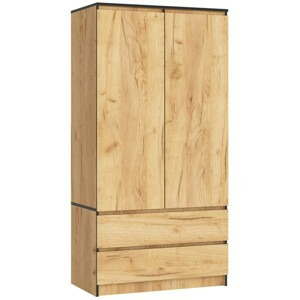 Ak furniture Šatní skříň Tesi S90 dub craft zlatý
