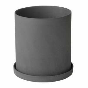 Tmavě šedý porcelánový květináč Blomus Nona