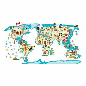 Dětská mapa 110x60 cm World Map Ethnic Tour – Ambiance