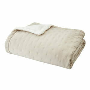 Krémový prošívaný přehoz s beránkem 220x230 cm Cosy Nori – Catherine Lansfield