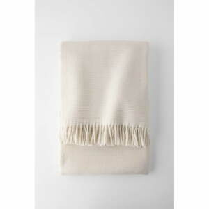 Krémový pléd s podílem bavlny Euromant Zen, 140 x 180 cm