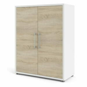 Modulární knihovna v bílo-přírodní barvě v dekoru dubu 89x113 cm Prima – Tvilum