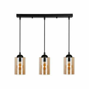 Černé závěsné svítidlo se skleněným stínidlem 10x55 cm Bistro – Candellux Lighting