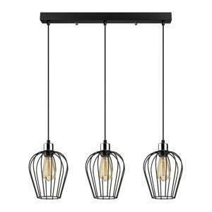 Černé závěsné svítidlo pro 3 žárovky Opviq lights Tel Long