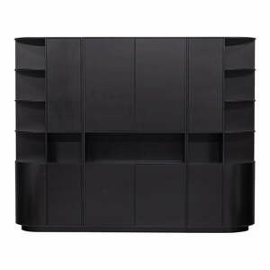 Černá modulární knihovna z borovicového dřeva 266x210 cm Finca – WOOOD