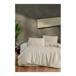 Krémové 4dílné prodloužené povlečení na dvoulůžko s prostěradlem 200x220 cm – Mila Home