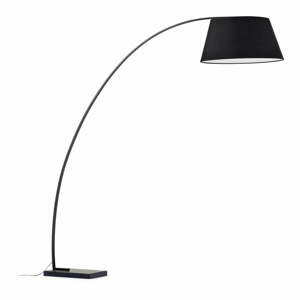 Černá stojací lampa s textilním stínidlem (výška 210 cm) Juhe – Kave Home