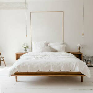 Prodloužené bílé povlečení na jednolůžko s příměsí lnu 165x220 cm – Linen Tales