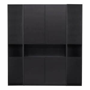 Černá modulární knihovna z borovicového dřeva 190x210 cm Finca – WOOOD