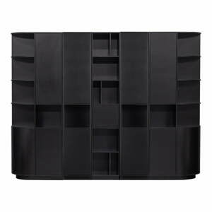 Černá modulární knihovna z borovicového dřeva 276x210 cm Finca – WOOOD