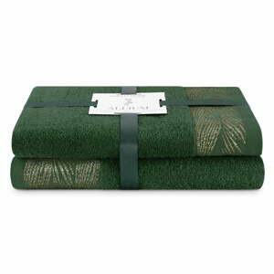Zelené froté bavlněné ručníky a osušky v sadě 2 ks Allium – Restilo