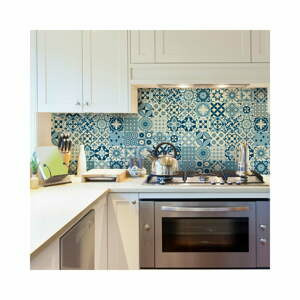Sada 60 nástěnných samolepek Ambiance Wall Decal Cement Tiles Riana, 10 x 10 cm