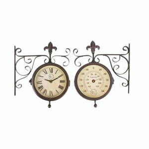 Venkovní nástěnné hodiny s teploměrem Esschert Design Rustic