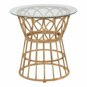 Kulatý konferenční stolek se skleněnou deskou v přírodní barvě ø 50 cm Panama – Mauro Ferretti