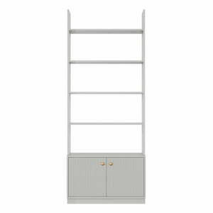 Světle šedá modulární knihovna z borovicového dřeva 80x200 cm Madu – WOOOD