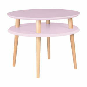 Růžový konferenční stolek Ragaba UFO, Ø 57 cm