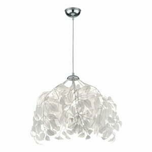 Bílé závěsné svítidlo Trio Pendant Leavy, výška 150 cm