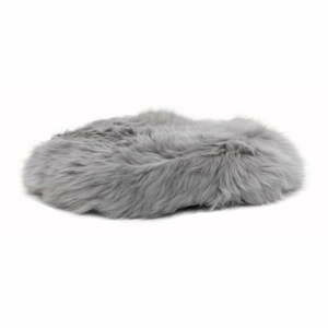 Šedý podsedák z ovčí kožešiny Native Natural Round, ⌀ 40 cm