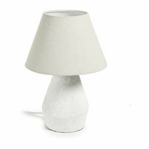 Bílá stolní lampa s textilním stínidlem (výška 43 cm) Noara – Kave Home