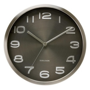 Time for home Černostříbrné nástěnné hodiny Rena 29 cm