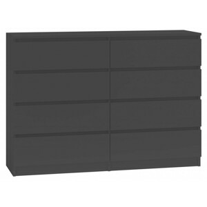 Komoda Malva 8 zásuvek 140 - černá