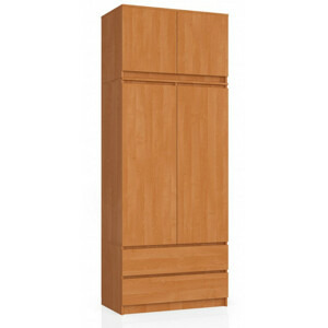 Šatní skříň s nadstavbou S90 2 dvířka 2 zásuvky olše