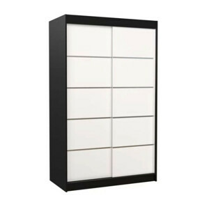 Šatní skříň CAMINO IV šířka 150 cm - černá/bílá