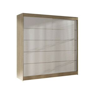 Šatní skříň BASTI IV šířka 200 cm - dub sonoma/bílá