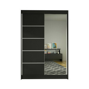 Šatní skříň LINO III šířka 120 cm - černá