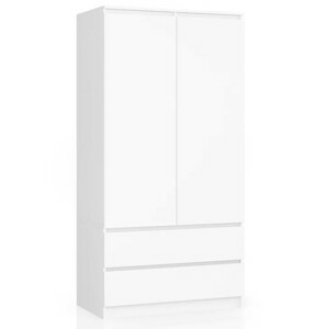 Šatní skříň S90 2 dvířka 2 zásuvky bílá